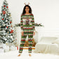 Booker T. Washington Christmas Santa Christmas Pajama Set Black History Ugly Pixel Pattern