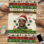 Booker T. Washington Christmas Santa Puzzle Black History Ugly Pixel Pattern
