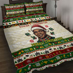 Booker T. Washington Christmas Santa Quilt Bed Set Black History Ugly Pixel Pattern