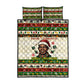Booker T. Washington Christmas Santa Quilt Bed Set Black History Ugly Pixel Pattern