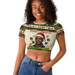 Booker T. Washington Christmas Santa Raglan Cropped T shirt Black History Ugly Pixel Pattern