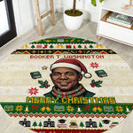 Booker T. Washington Christmas Santa Round Carpet Black History Ugly Pixel Pattern