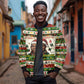 Booker T. Washington Christmas Santa Sleeve Zip Bomber Jacket Black History Ugly Pixel Pattern