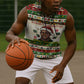 Booker T. Washington Christmas Santa Sleeveless Hoodie Black History Ugly Pixel Pattern