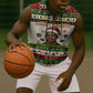 Booker T. Washington Christmas Santa Sleeveless Zip Hoodie Black History Ugly Pixel Pattern