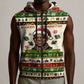 Booker T. Washington Christmas Santa Sleeveless Zip Hoodie Black History Ugly Pixel Pattern