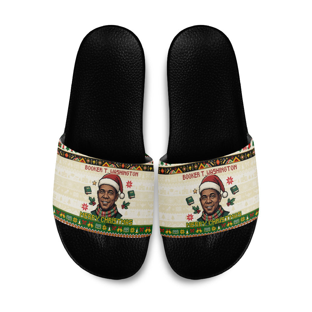 Booker T. Washington Christmas Santa Slide Sandals Black History Ugly ...