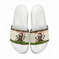 Booker T. Washington Christmas Santa Slide Sandals Black History Ugly Pixel Pattern