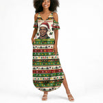 Booker T. Washington Christmas Santa Summer Maxi Dress Black History Ugly Pixel Pattern