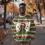 Booker T. Washington Christmas Santa Sweatshirt Black History Ugly Pixel Pattern