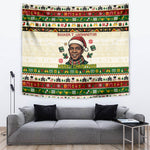 Booker T. Washington Christmas Santa Tapestry Black History Ugly Pixel Pattern