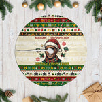 Booker T. Washington Christmas Santa Tree Skirt Black History Ugly Pixel Pattern