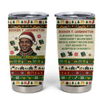 Booker T. Washington Christmas Santa Tumbler Cup Black History Ugly Pixel Pattern