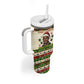 Booker T. Washington Christmas Santa Tumbler With Handle Black History Ugly Pixel Pattern