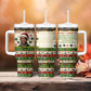 Booker T. Washington Christmas Santa Tumbler With Handle Black History Ugly Pixel Pattern