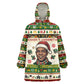Booker T. Washington Christmas Santa Wearable Blanket Hoodie Black History Ugly Pixel Pattern