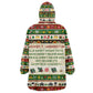 Booker T. Washington Christmas Santa Wearable Blanket Hoodie Black History Ugly Pixel Pattern