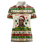 Booker T. Washington Christmas Santa Women Polo Shirt Black History Ugly Pixel Pattern