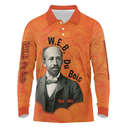 W.E.B. Du Bois Tribute Long Sleeve Polo Shirt W.E.B. Du Bois Tribute - African Pride