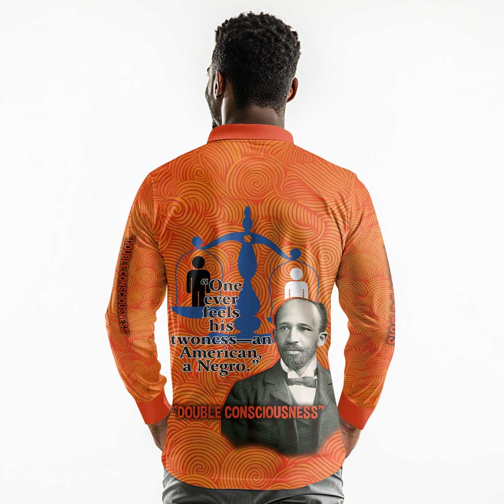 W.E.B. Du Bois Tribute Long Sleeve Polo Shirt W.E.B. Du Bois Tribute - African Pride