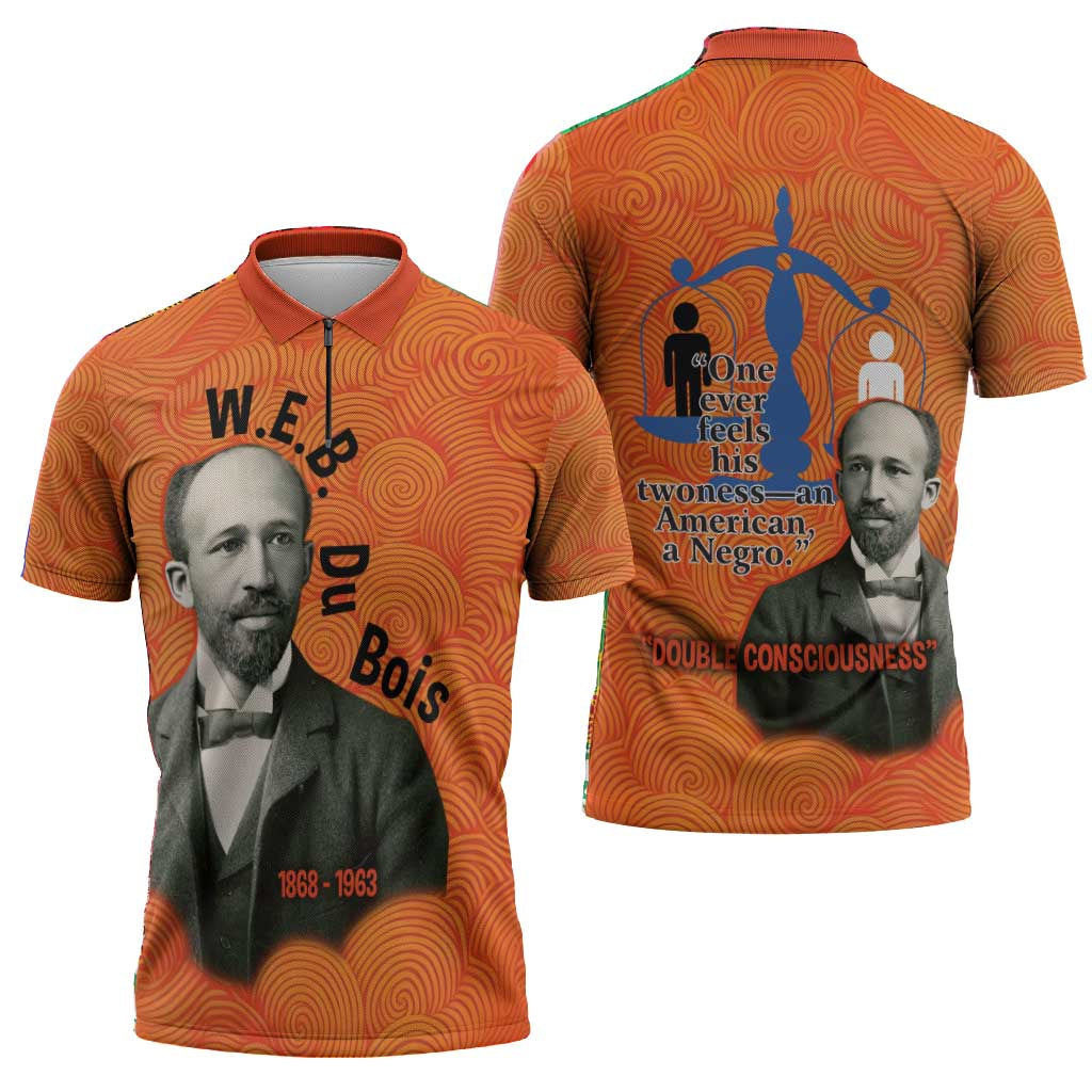 W.E.B. Du Bois Tribute Zipper Polo Shirt W.E.B. Du Bois Tribute - African Pride