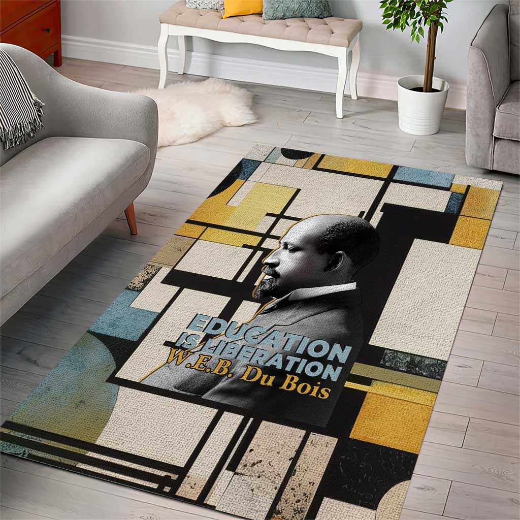 W.E.B. Du Bois Education is Liberation Area Rug Scholar, Activist, Visionary Tribute Design - African Pride