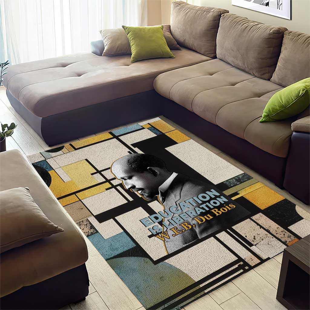 W.E.B. Du Bois Education is Liberation Area Rug Scholar, Activist, Visionary Tribute Design - African Pride