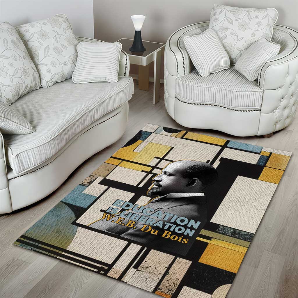 W.E.B. Du Bois Education is Liberation Area Rug Scholar, Activist, Visionary Tribute Design - African Pride