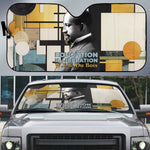 W.E.B. Du Bois Education is Liberation Auto Sun Shade Scholar, Activist, Visionary Tribute Design - African Pride