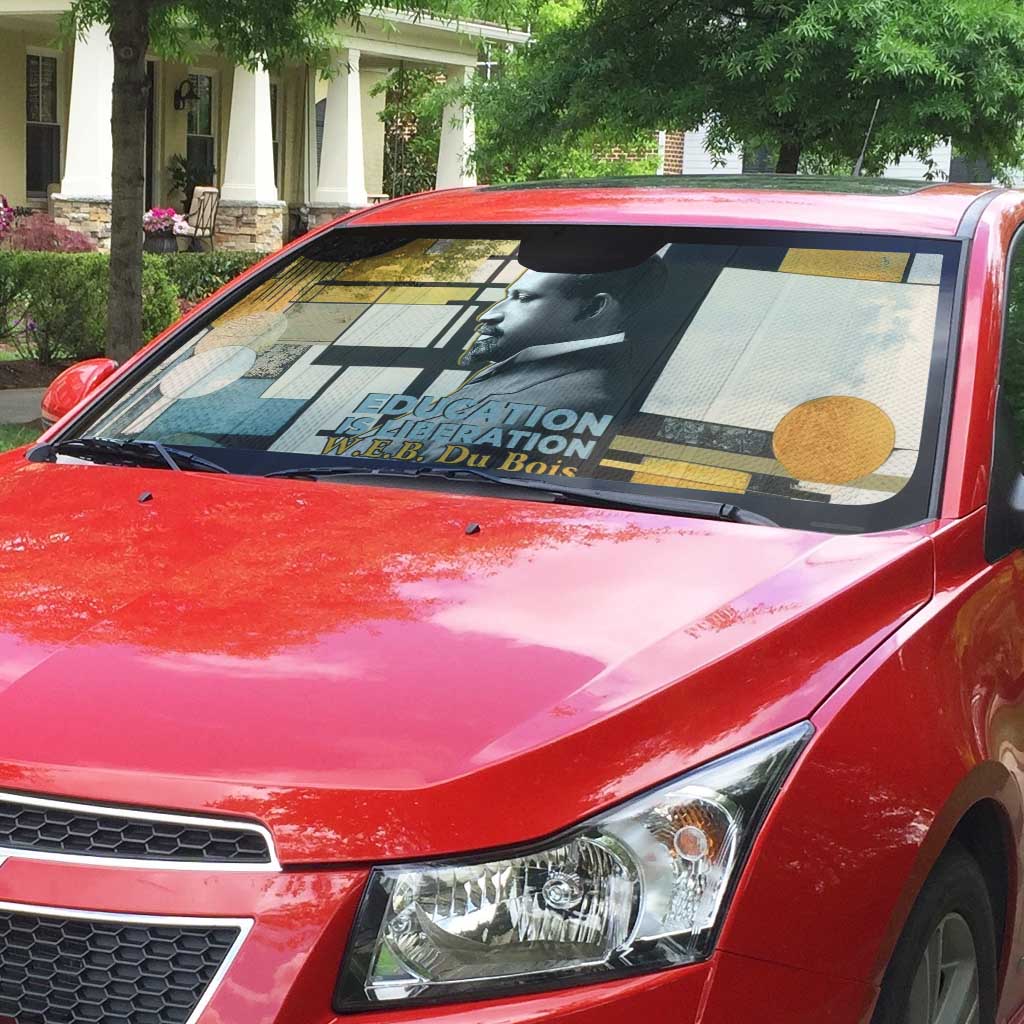 W.E.B. Du Bois Education is Liberation Auto Sun Shade Scholar, Activist, Visionary Tribute Design - African Pride