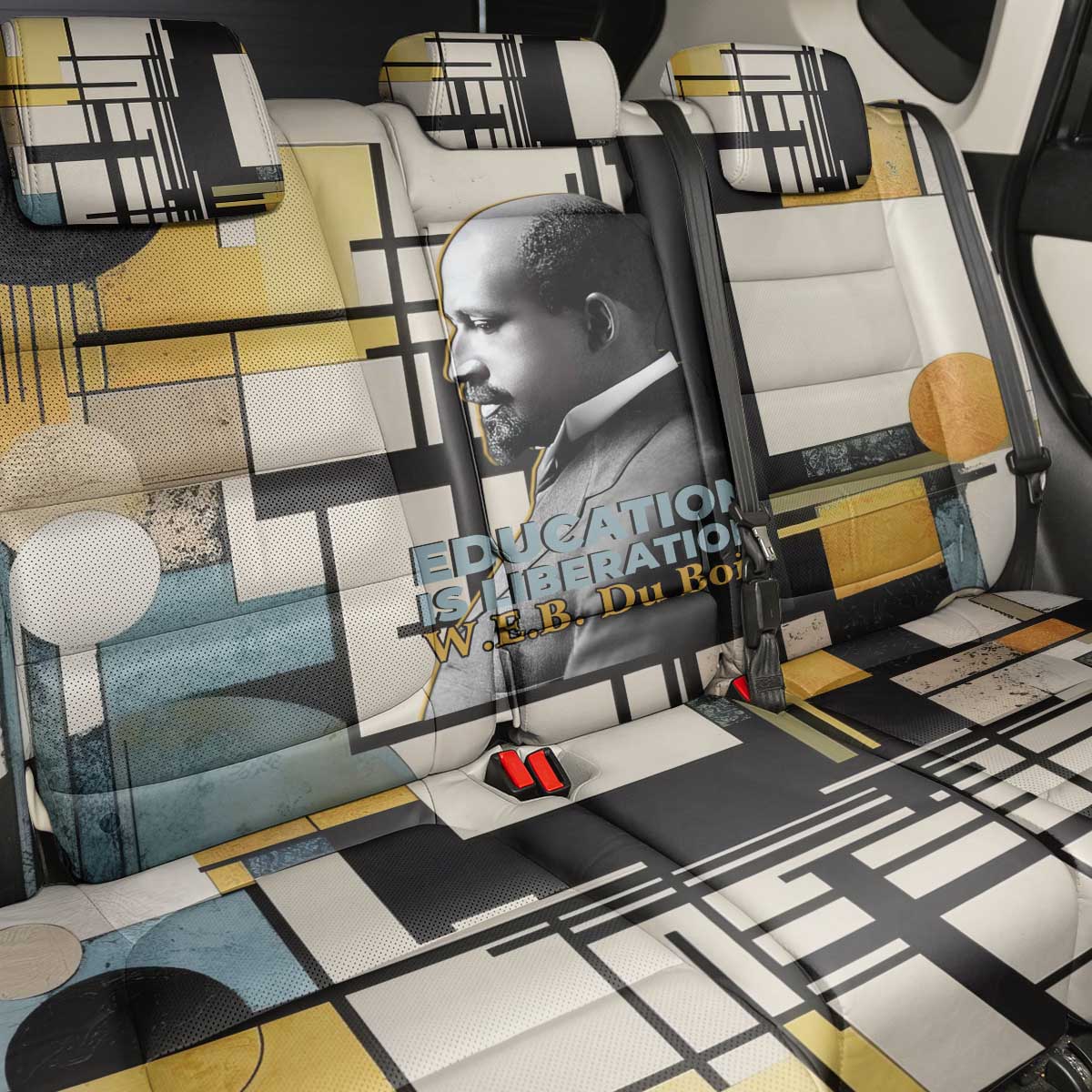 W.E.B. Du Bois Education is Liberation Back Car Seat Cover Scholar, Activist, Visionary Tribute Design - African Pride