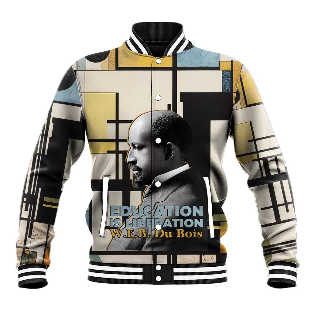 W.E.B. Du Bois Education is Liberation Baseball Jacket Scholar, Activist, Visionary Tribute Design - African Pride