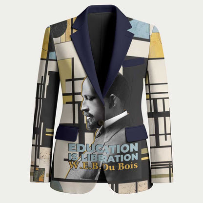 W.E.B. Du Bois Education is Liberation Blazer Scholar, Activist, Visionary Tribute Design - African Pride