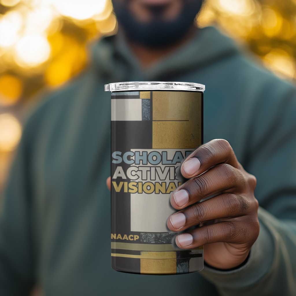 W.E.B. Du Bois Education is Liberation 4 in 1 Can Cooler Tumbler Scholar, Activist, Visionary Tribute Design - African Pride