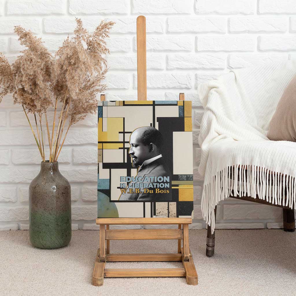 W.E.B. Du Bois Education is Liberation Canvas Wall Art Scholar, Activist, Visionary Tribute Design - African Pride