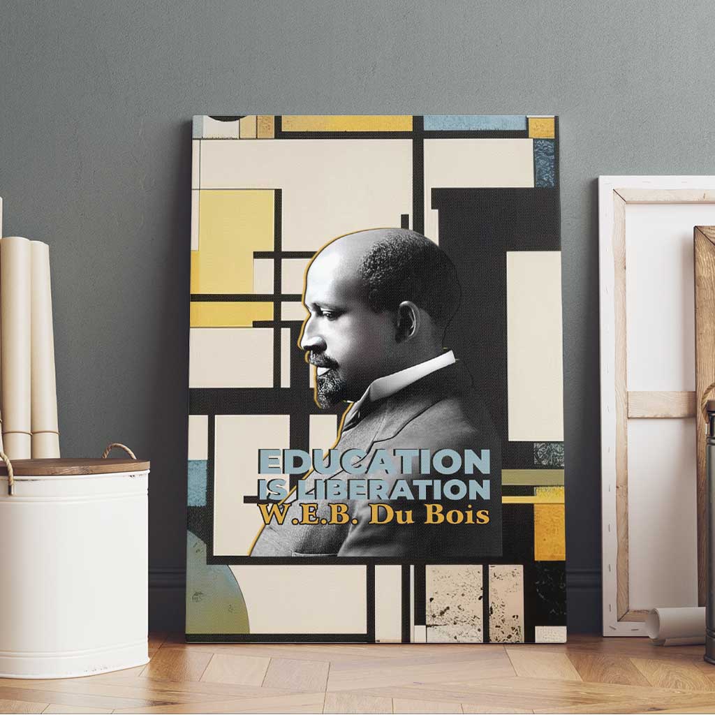 W.E.B. Du Bois Education is Liberation Canvas Wall Art Scholar, Activist, Visionary Tribute Design - African Pride