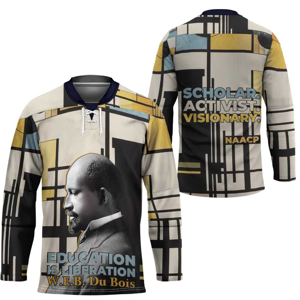 W.E.B. Du Bois Education is Liberation Hockey Jersey Scholar, Activist, Visionary Tribute Design - African Pride