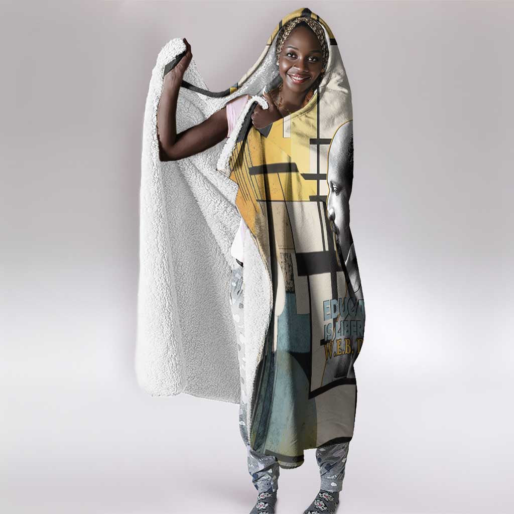 W.E.B. Du Bois Education is Liberation Hooded Blanket Scholar, Activist, Visionary Tribute Design - African Pride