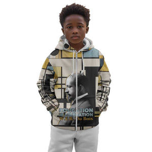 W.E.B. Du Bois Education is Liberation Kid Hoodie Scholar, Activist, Visionary Tribute Design - African Pride