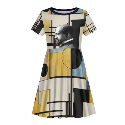 W.E.B. Du Bois Education is Liberation Kid Short Sleeve Dress Scholar, Activist, Visionary Tribute Design TS04