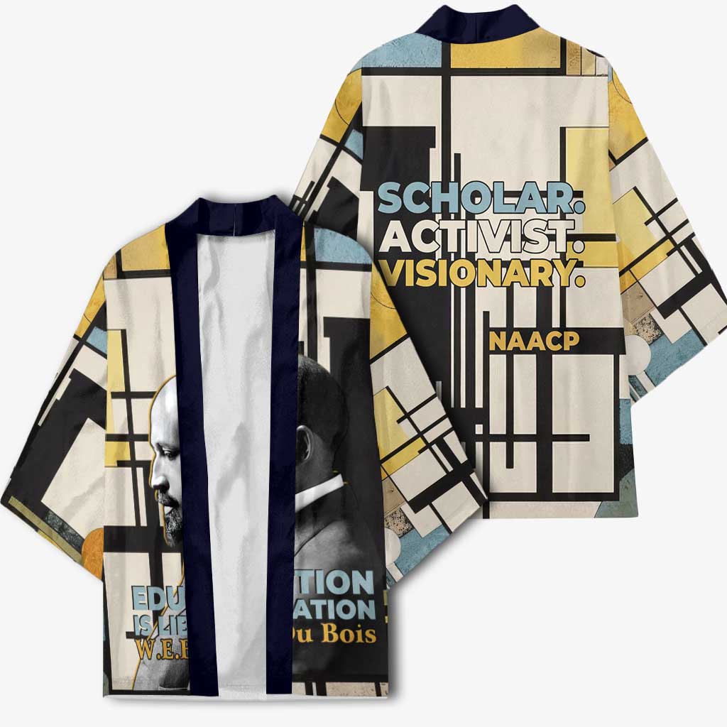 W.E.B. Du Bois Education is Liberation Kimono Scholar, Activist, Visionary Tribute Design - African Pride