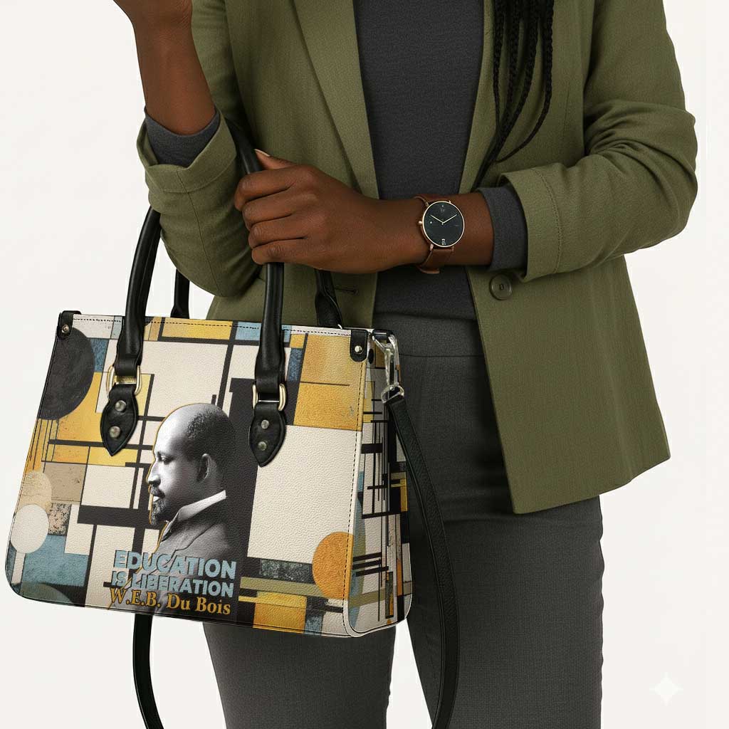 W.E.B. Du Bois Education is Liberation Leather Bag Scholar, Activist, Visionary Tribute Design - African Pride