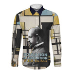 W.E.B. Du Bois Education is Liberation Long Sleeve Button Shirt Scholar, Activist, Visionary Tribute Design - African Pride