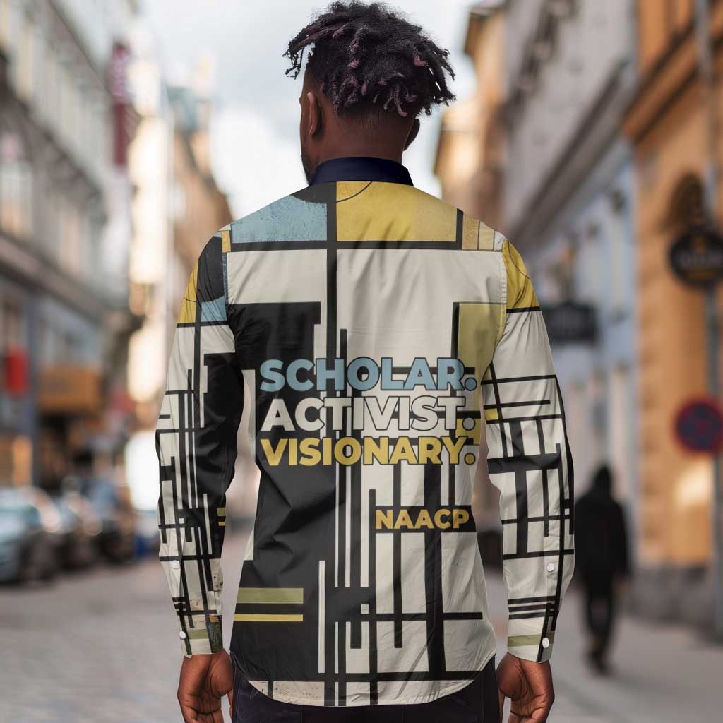 W.E.B. Du Bois Education is Liberation Long Sleeve Button Shirt Scholar, Activist, Visionary Tribute Design - African Pride