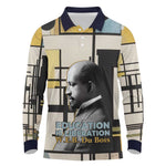 W.E.B. Du Bois Education is Liberation Long Sleeve Polo Shirt Scholar, Activist, Visionary Tribute Design - African Pride