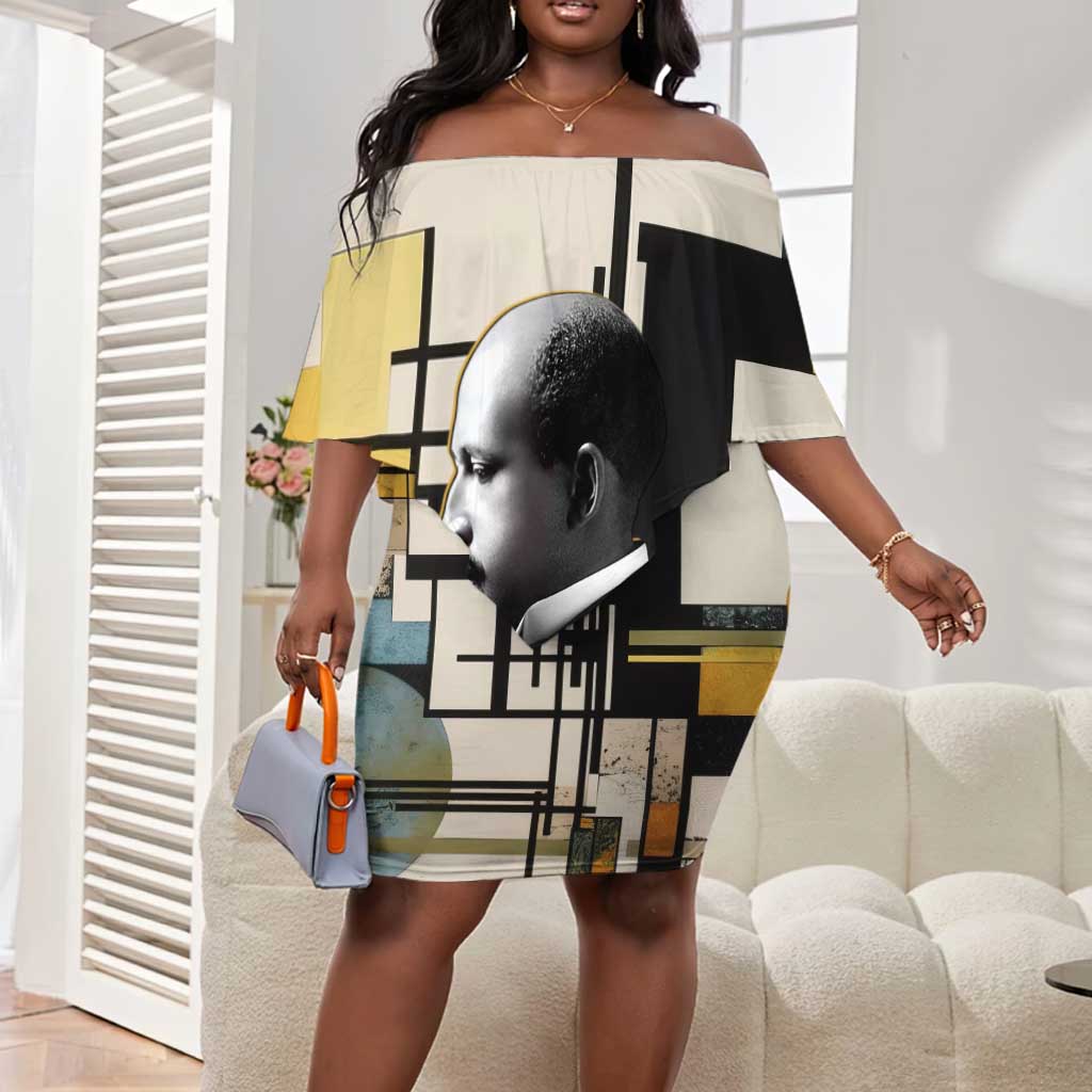 W.E.B. Du Bois Education is Liberation Off Shoulder Short Dress Scholar, Activist, Visionary Tribute Design - African Pride