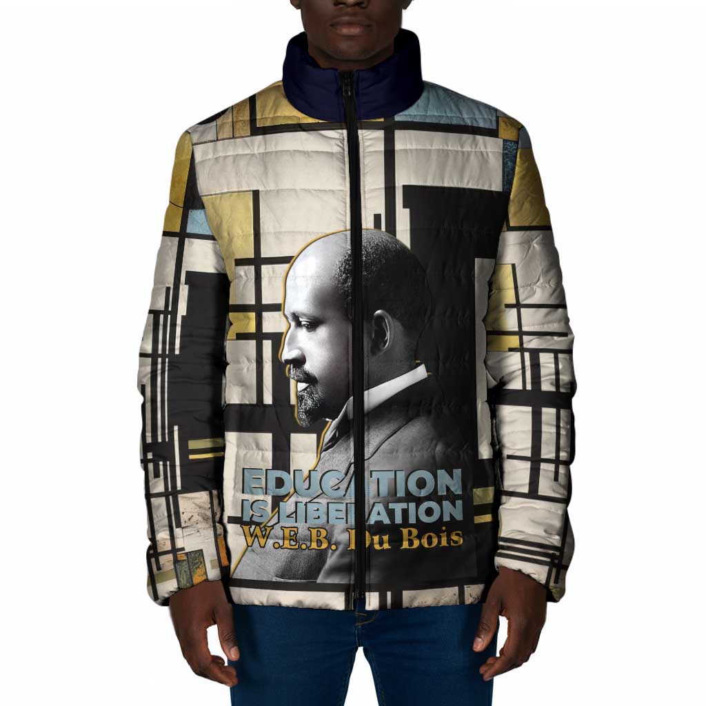 W.E.B. Du Bois Education is Liberation Padded Jacket Scholar, Activist, Visionary Tribute Design - African Pride