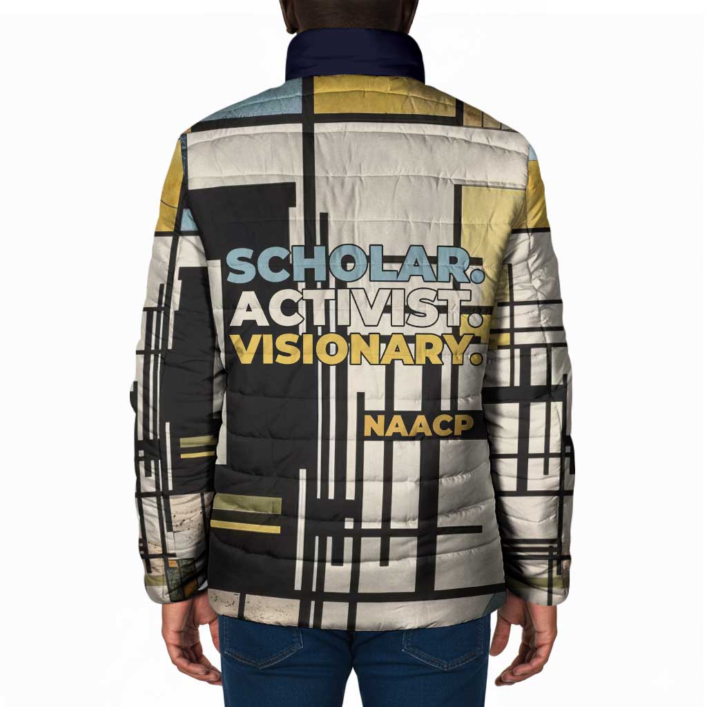 W.E.B. Du Bois Education is Liberation Padded Jacket Scholar, Activist, Visionary Tribute Design - African Pride