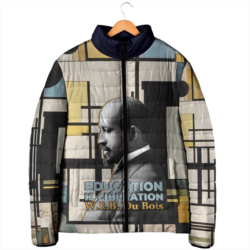 W.E.B. Du Bois Education is Liberation Padded Jacket Scholar, Activist, Visionary Tribute Design - African Pride