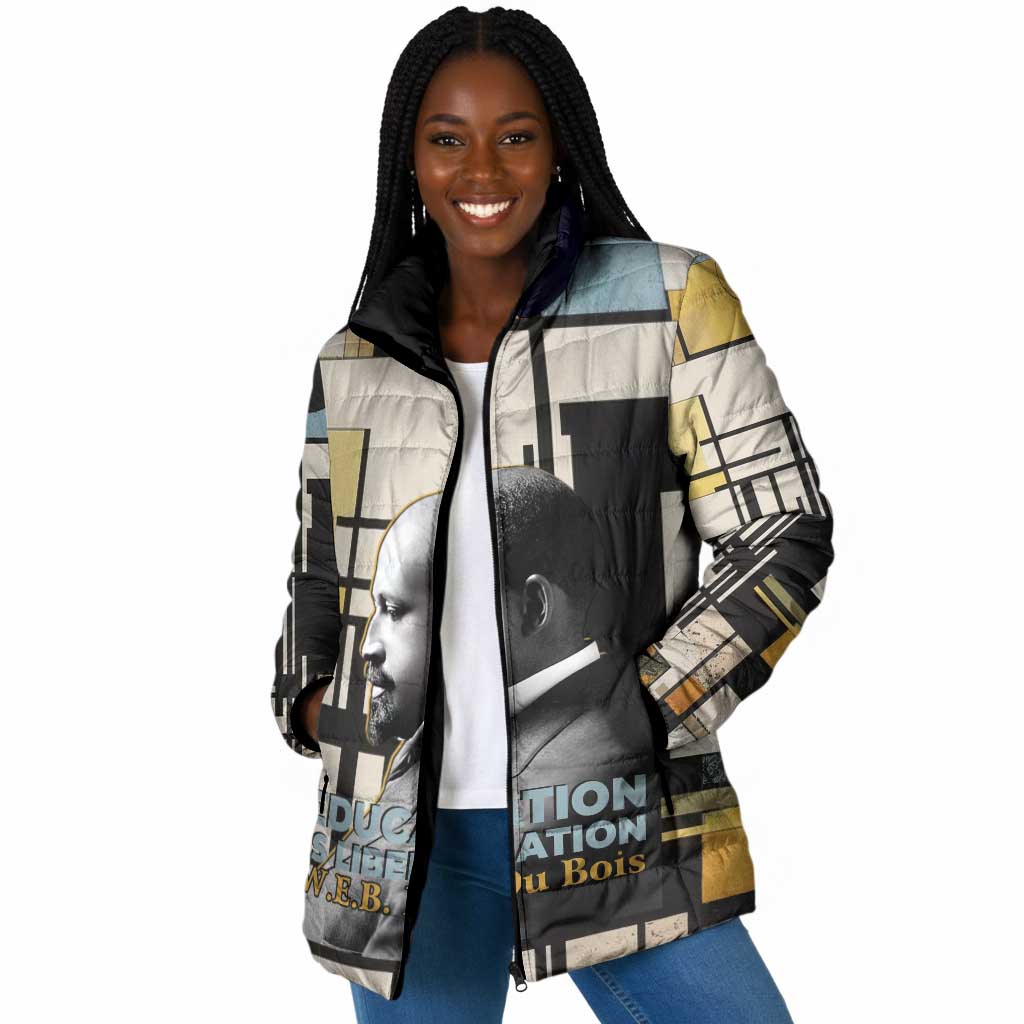 W.E.B. Du Bois Education is Liberation Padded Jacket Scholar, Activist, Visionary Tribute Design - African Pride